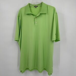 Peter Millar Summer Comfort Mens Polo Shirt Size XL Lime Green Performance Golf